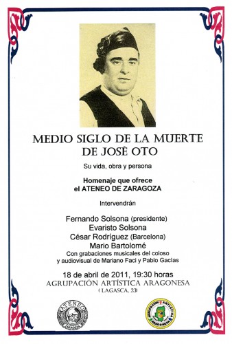 Homenaje a José Oto en el Ateneo de Zaragoza