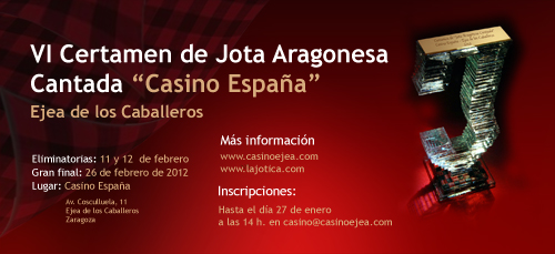Retransmisión on line mañana del VI Certamen de Jota Casino España de Ejea de los Caballeros